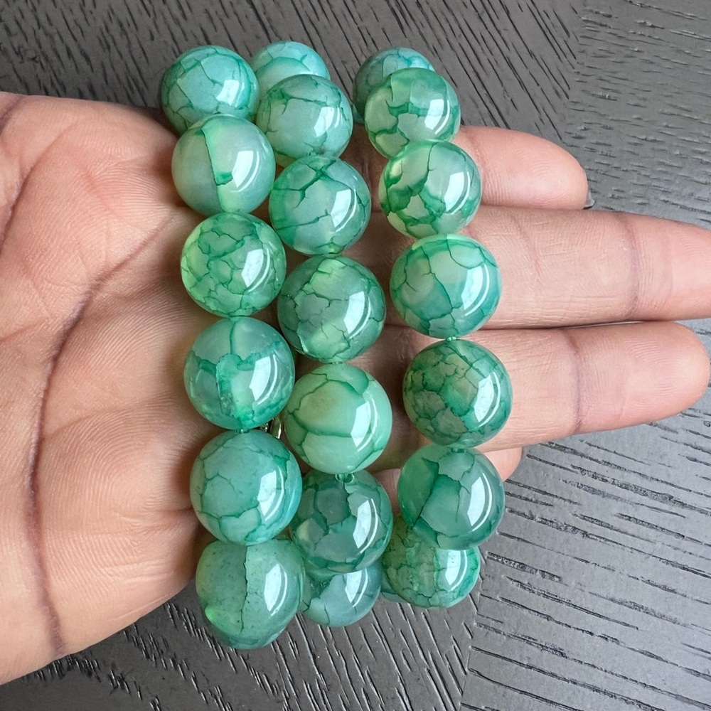 Dragon vein agate bracelet 14mm 6.5’